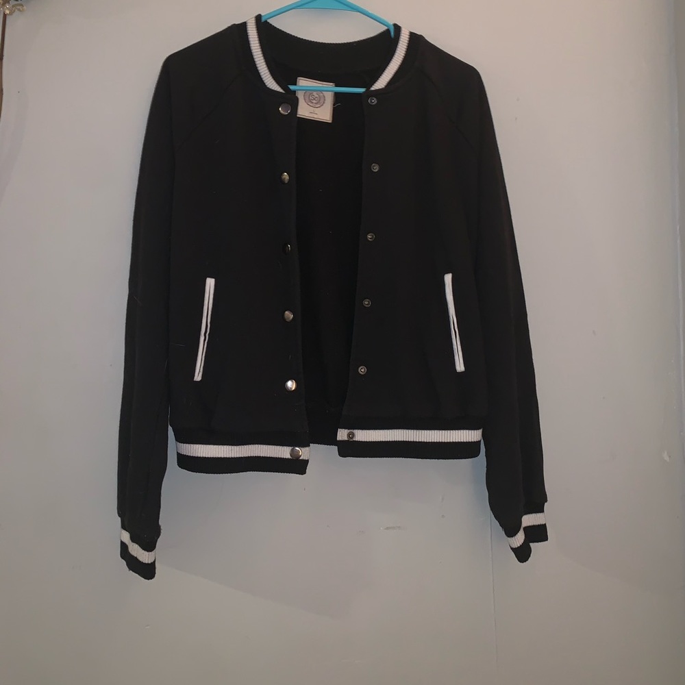 Simple black bomber jacket